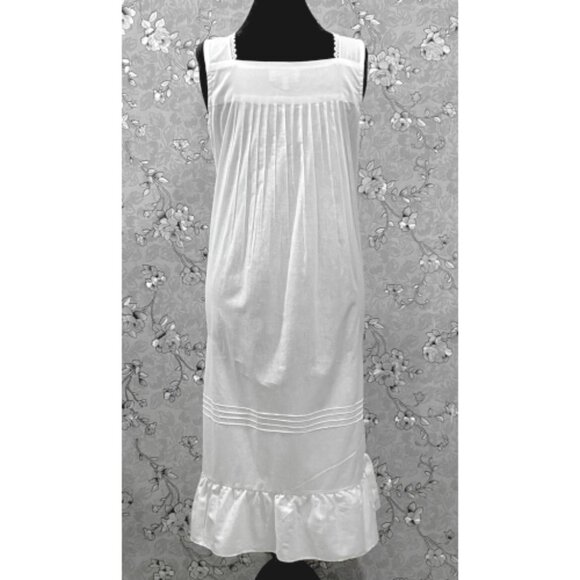 SoieRose Victorian 100% Cotton Sleeveless Nightgown with Lace Bodice – SR-1228 - Picture 7 of 8